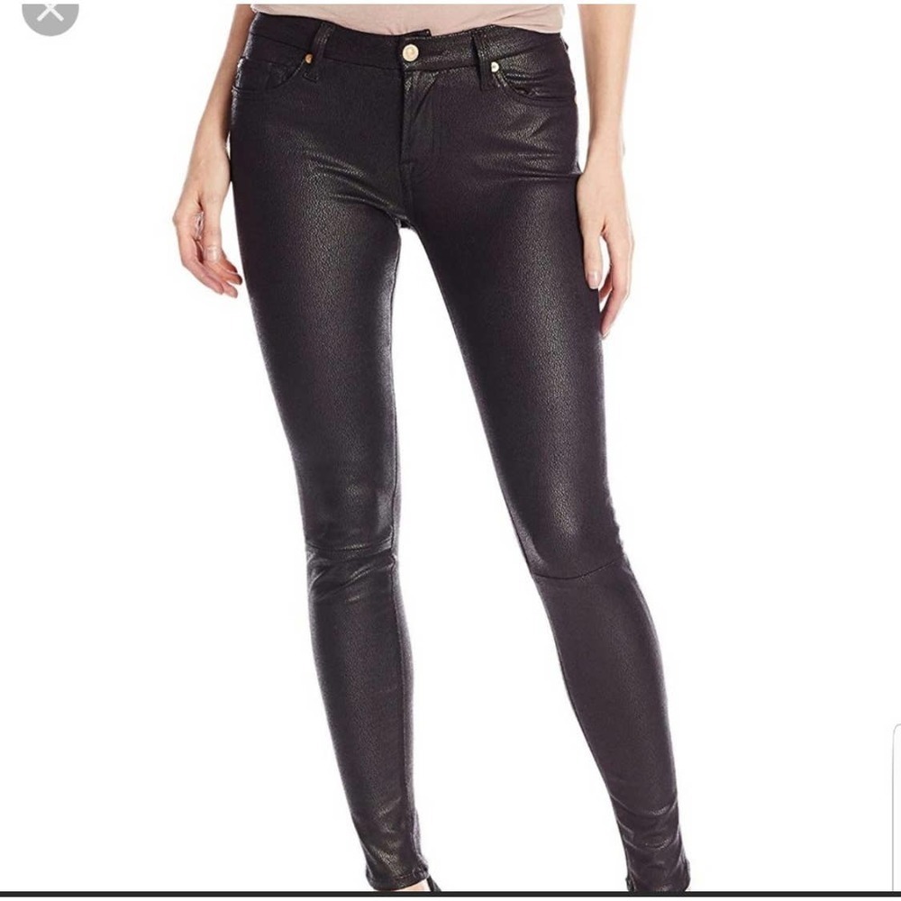 7 for all mankind black crackle coated pants - Picture 3 of 10